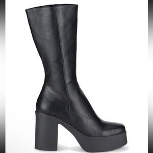 Dolls Kill Black Platform Heeled Boots